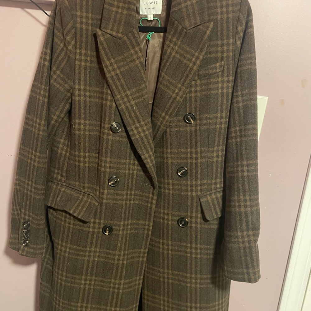 John Lewis Women's Brown Plaid Coat